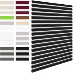 Ecd Germany - Doppelrollo Klemmfix ohne Bohren, 55x150 cm, Schwarz, lichtdurchlässig und verdunkelnd, Fensterrollo Seitenzugrollo Sonnenschutzrollo