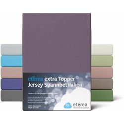 Etérea - Extra Jersey Topper Spannbettlaken 140x200 - 160x220 cm Pflaume - Pflaume