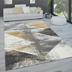 Paco Home - Teppich Wohnzimmer Kurzflor Pastell Vintage Look Abstraktes Muster Versch. Styles 60x100 cm, Gelb