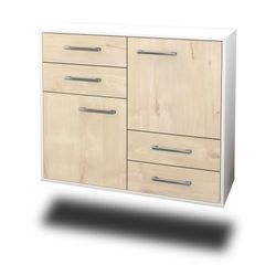 Sideboard Little Rock | Korpus Weiß | Zeder hängend mit Griffen (92x79x35cm)