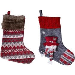 2er Set Weihnachts-Socken mit Applikation-D290588-2er-Schneemann