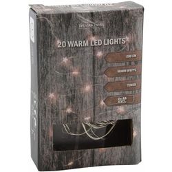 Micro Stern Lichterkette 20 led warmweiß - 200 cm - Leucht Draht Beleuchtung Batterie betrieben mit Timer