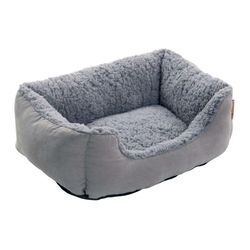 Hundebett Hundekissen Hundekorb Haustierbett Tierbett Hundesofa Hellgrau/Grau 60x48x18 cm