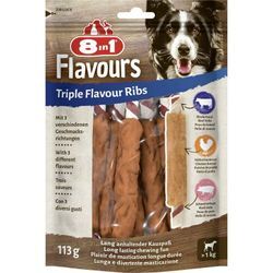 8in1 - Flavours Kaustange Triple Flavour Ribs 113 g Hundeleckerlis