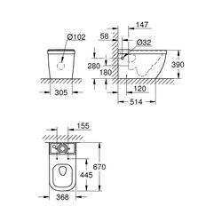 Grohe Euro Keramik Stand-WC-Kombination alpinweiß 39338000 39338000