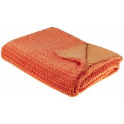 Kuscheldecke Orange Polyester 150 x 200 cm Modern Skandinavisch Schlafzimmer Wohnzimmer Accessoire Deko Überwurf Wohndecke Sofadecke Tagesdecke