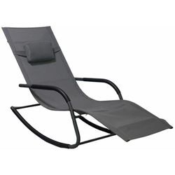 Spetebo - Garten Schaukel Liege mit Kopfkissen 147 x 63 cm - anthrazit - Wetterfeste Relax Sonnenliege Gesundheitsliege Wellnessliege Spa Liegestuhl