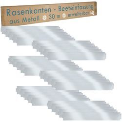 Rasenkante Metall 5m 10m 15m 20m 25m 30m erweiterbar 100x14cm verzinkt Beeteinfassung Beetumrandung Mähkante Garten Umrandung V2aox