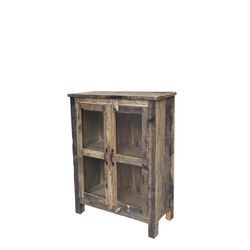 Chic Antique Grimaud Schrank mit Glastüren, 100x75x35 cm, natur