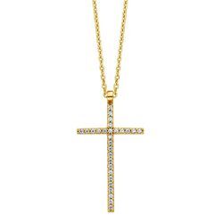 Julie Julsen Anhänger mit Kette 925/- Sterling Silber vergoldet mit Anhänger Kreuz