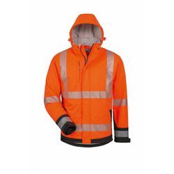 Paulik Tiefbau Elysee Warnschutz-Softshelljacke Lukas Gr. 3XL orange/schwarz mit Rückenlogo