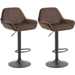 CLP 2er Set Barhocker Braga Samtbezug mit Metallgestell I Höhenverstellbar und drehbar I Moderner Barstuhl mit Fußstütze für Küche und Bar