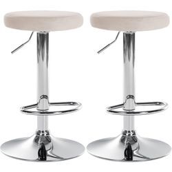 CLP 2er Set Barhocker Ponte Samt I Drehbarer Thekenhocker I Höhenverstellbarer Hocker I Küchenhocker mit Metallgestell
