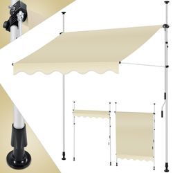 KESSER® Klemmmarkise mit Handkurbel Balkon, Balkonmarkise ohne Bohren, UV-beständig höhenverstellbar wasserabweisend , Sonnenschutz, Terrassenüberdachung , einfache Montage