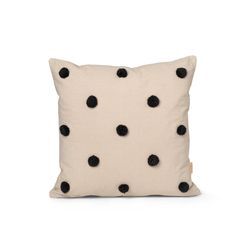 ferm LIVING - Dot Kissen, 48 x 48 cm, sand / schwarz