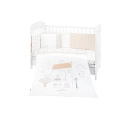 Kikkaboo Babybettwäsche My Teddy 6-teilig. Decke 135 x 95 cm Laken 120 x 60 cm weiß