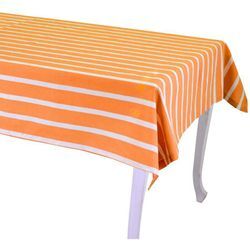 Pop gestreifte orangefarbene rechteckige Tischdecke cm140x180