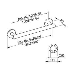 KEUCO Haltegriff Plan Care 34901, verchromt, 382 mm 34901010300