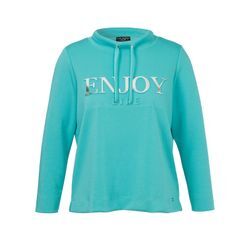 Sweatshirt mit Stehkragen und 3D-Motiv vorn, mint, Gr.46