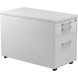 mauser Schubladencontainer auf Rollen, HxT 529 x 800 mm, 1 Materialschub, 1 Hängeregistratur, lichtgrau / lichtgrau / lichtgrau