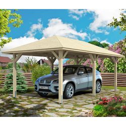 Einzelcarport SKANHOLZ "Taunus" Carports Gr. H: 218 cm, beige (natur)