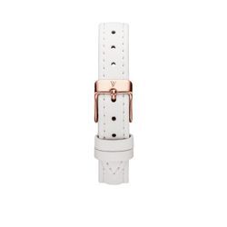 White Leather Strap Rose Gold