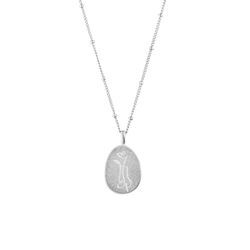 Female Silhouette Necklace Silver Single