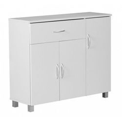 Sideboard Weiss 90 x 75 cm mit 3 Türen & 1 Schublade