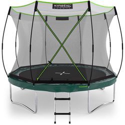 KINETIC SPORTS Trampolin Federlos-Design 'Bungee Safety Elite' - Outdoor Gartentrampolin für Kinder Dunkelgrün Ø 305 cm Ø 305 cm