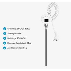 Heizstab für Heizkörper 900w mit Thermostate und Zeitschaltuhren Elektro Heizelemente - Heilmetz