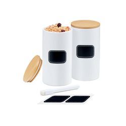 Praknu Vorratsdose Vorratsdosen Mit Deckel Set - Luftdicht Deko Küche Aufbewahrungsbox, Keramik, (Set, 2-tlg), Für Kaffee Aufbewahrung Organisation, Aufbewahrungsdosen Keksdose Weiß, weiß