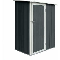 P80 Metall Gerätehaus 143 × 80 × 175 cm (BxTxH) 1,8 m³ Pultdach Dunkelgrau - Hattoro