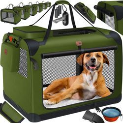 LOVPET® Hundebox Hundetransportbox faltbar Inkl.Hundenapf Transporttasche Hundetasche Transportbox für Haustiere, Hunde und Katzen Haustiertransportbox