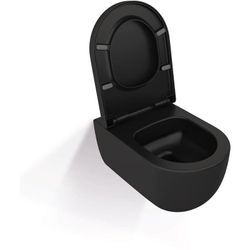 Stilform - Soho Whirlflush Hänge Wand wc Spülrandlos Toilette Schwarz Matt mit WC-Sitz :Standard