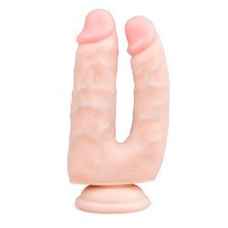 Realistischer Doppeldildo mit Saugnapf - 18 cm