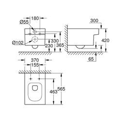 Grohe Wand-Tiefspül-WC Cube Keramik, Abgang waagerecht, spülrandlos, für UP-Spülkasten, PureGuard Hygieneoberfläche, Alpinweiß 3924500H