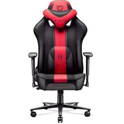 Diablo - X-Player 2.0 Gaming Stuhl Computerstuhl ergonomischer Bürostuhl Gamer Chair Schreibtischstuhl Stoffbezug Karminrot-Anthrazit - Normal Size