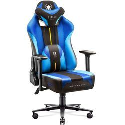 Diablo - X-Player 2.0 Gaming Stuhl Computerstuhl ergonomischer Bürostuhl Gamer Chair Schreibtischstuhl Stoffbezug Frost Black - Normal Size