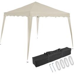 Deuba - casaria® Pavillon Capri 3x3m Pop-Up UV-Schutz 50+ Wasserdicht Winterfest mit Tasche Faltbar Stabil Camping Garten Faltpavillon Partyzelt beige