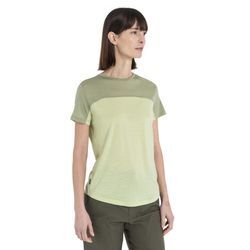 Icebreaker 125 Cool-Lite™ Merino Blend Sphere T-Shirt Colour Block - Frau - Glazen/lichen - Größe L