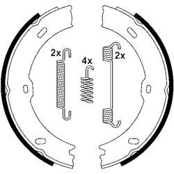 ATE Bremsbackensatz, Feststellbremse hinten rechts links mit Zubehör für MERCEDES-BENZ VAG 2E0698525 9064200320 A9064200320 03.0137-4003.2