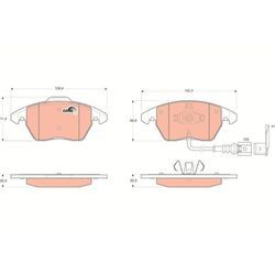 TRW Bremsbelagsatz, Scheibenbremse links rechts für SKODA VW (SVW) SEAT AUDI 1K0698151L 1K0698151 1TD698151 GDB1550