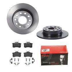 BREMBO Bremsensatz-Hinterachse COATED DISC LINE / STANDARD Bremsensatz, Scheibenbremse hinten rechts links voll 253mm für SKODA VW SEAT PEUGEOT (FAW)