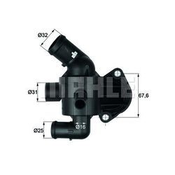 MAHLE Thermostat, Kühlmittel mit Dichtung für SKODA VW SEAT CUPRA AUDI 03L121111AE 03L121111AL TI 15 87