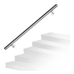 Treppengeländer 100 cm x ø 4,2 cm Handlauf Edelstahl Griff Wandhandlauf Wand Geländer Treppe Stange Brüstung Treppenhandlauf Rundhandlauf - Swanew