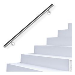 Treppengeländer 110 cm x ø 4,2 cm Handlauf Edelstahl Griff Wandhandlauf Wand Geländer Treppe Stange Brüstung Treppenhandlauf Rundhandlauf - Vingo