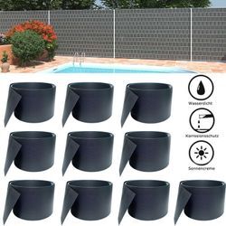 10x Sichtschutzstreifen Hart pvc für doppelstabmatten - Sichtschutz Balkon gartenzaun Anthrazit,2,5m x 19cm (Anthrazit) - Uisebrt