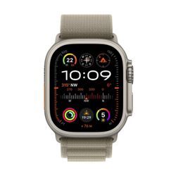 Apple Watch Ultra 2 (GPS + Cellular) 49mm Titaniumgehäuse, Alpine Loop olive, klein