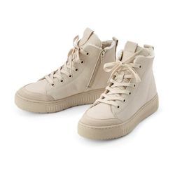 Gefütterte Leder-Sneaker - Weiss - Gr.: 37