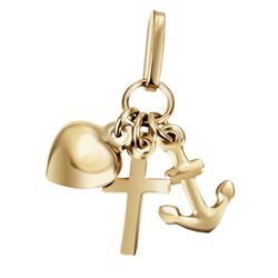 Ketten-Anhänger FIRETTI "Schmuck Geschenk Gold 375 Halsschmuck Anhänger Halskette LIEBE" Schmuckanhänger Gr. Gelbgold 375, 0,47 g, gelb (gelbgoldfarben) Damen